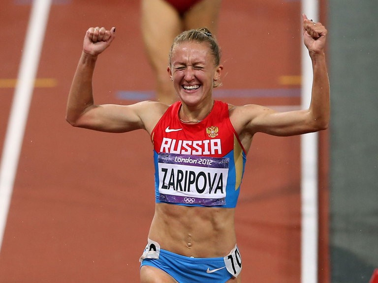 Yuliya Zaripova, winner of the 3,000m steeplechase at London 2012, is among Russian athletes who face being stripped of their Olympic medals ©Getty Images