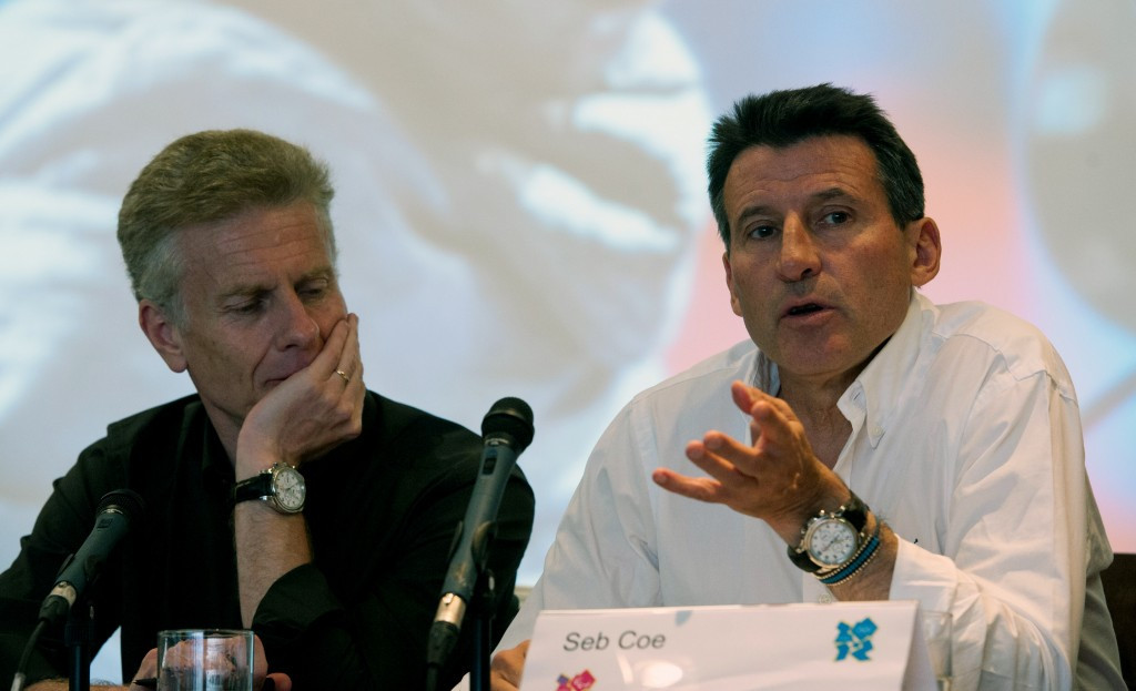 Paul Deighton (left), pictured alongside Sebastian Coe during London 2012, is assisting the IAAF ©Getty Images